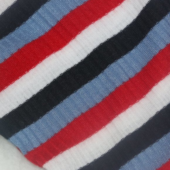 Striped Ruched Detail Rib-knit Tube Top - Picture 3 of 3